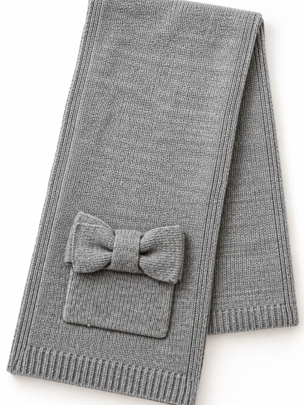 🎀 Kate Spade New York Heather Grey Bow Pocket Scarf – NWT